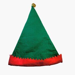 Elf Hat Green Red Felt Jingle Bell Christmas Costume Prop